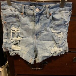 Aeropostale Distressed Light Blue Denim Shorts